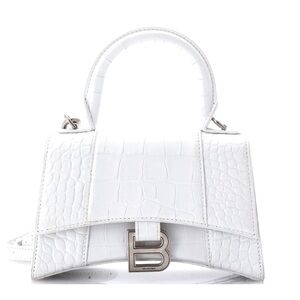 Balenciaga White Croc Embossed Handbag